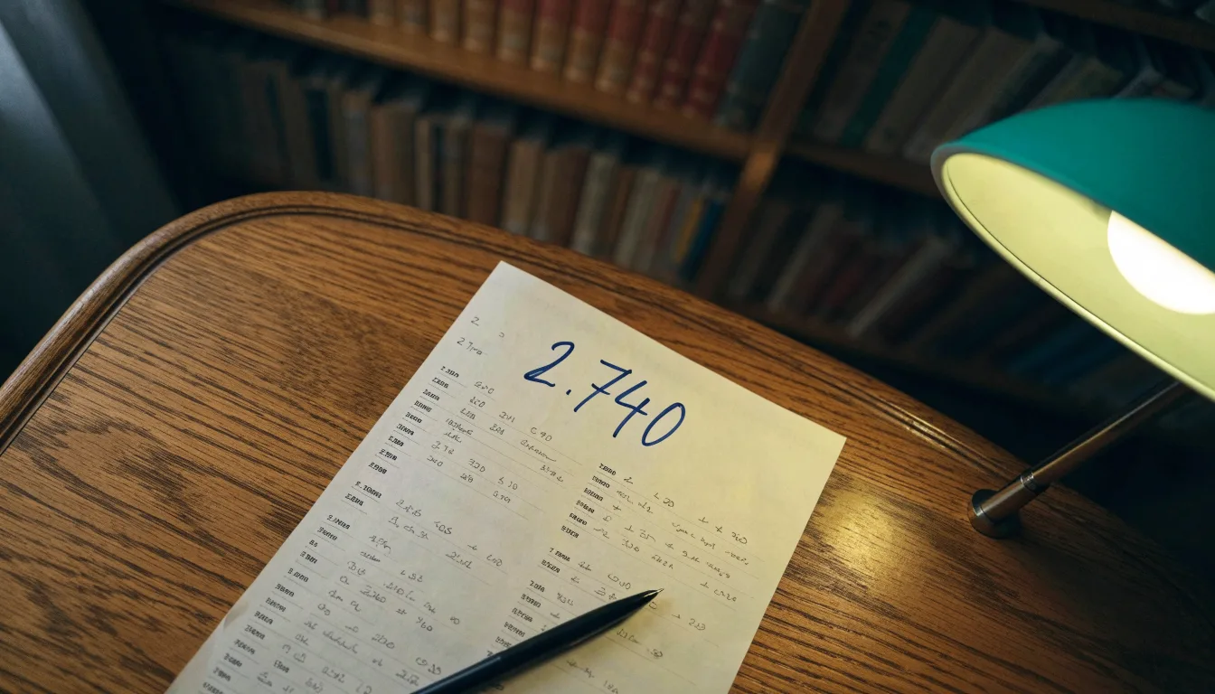 Eine Bibliothek mit hohen Holzregalen voller Bücher, im Vordergrund ein Lesetisch mit grüner Lampe.