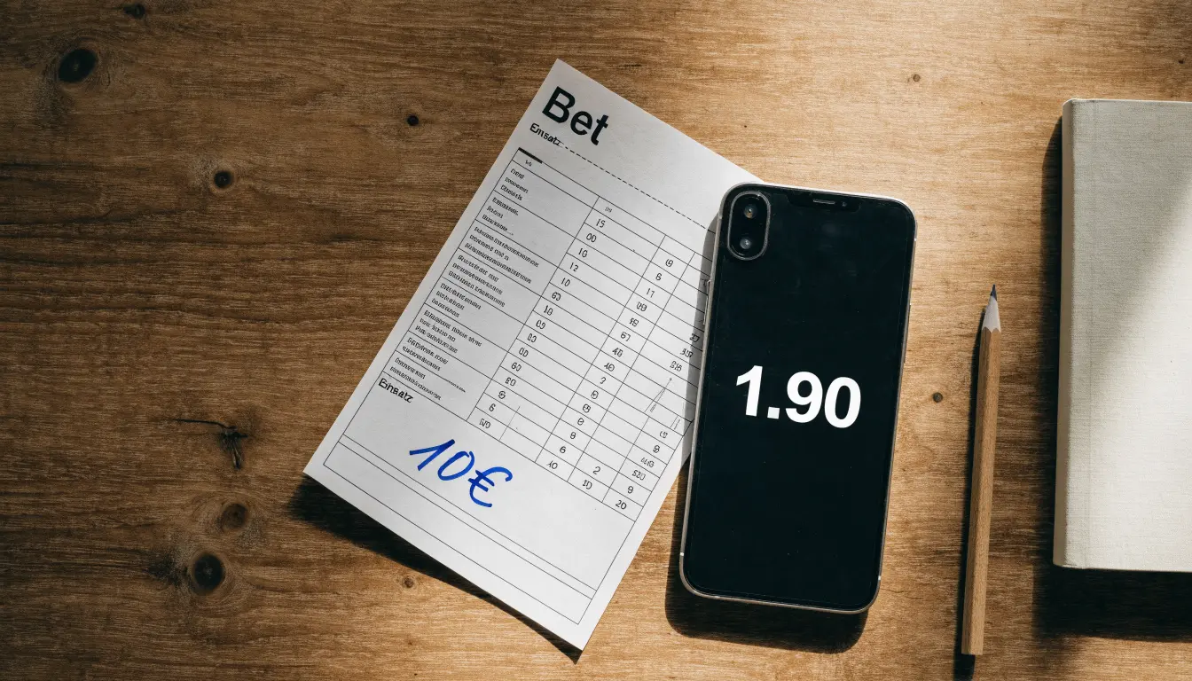 Ein kleines Päckchen in Packpapier mit Schnur liegt auf einem Holztisch, daneben ein Tannenzweig.