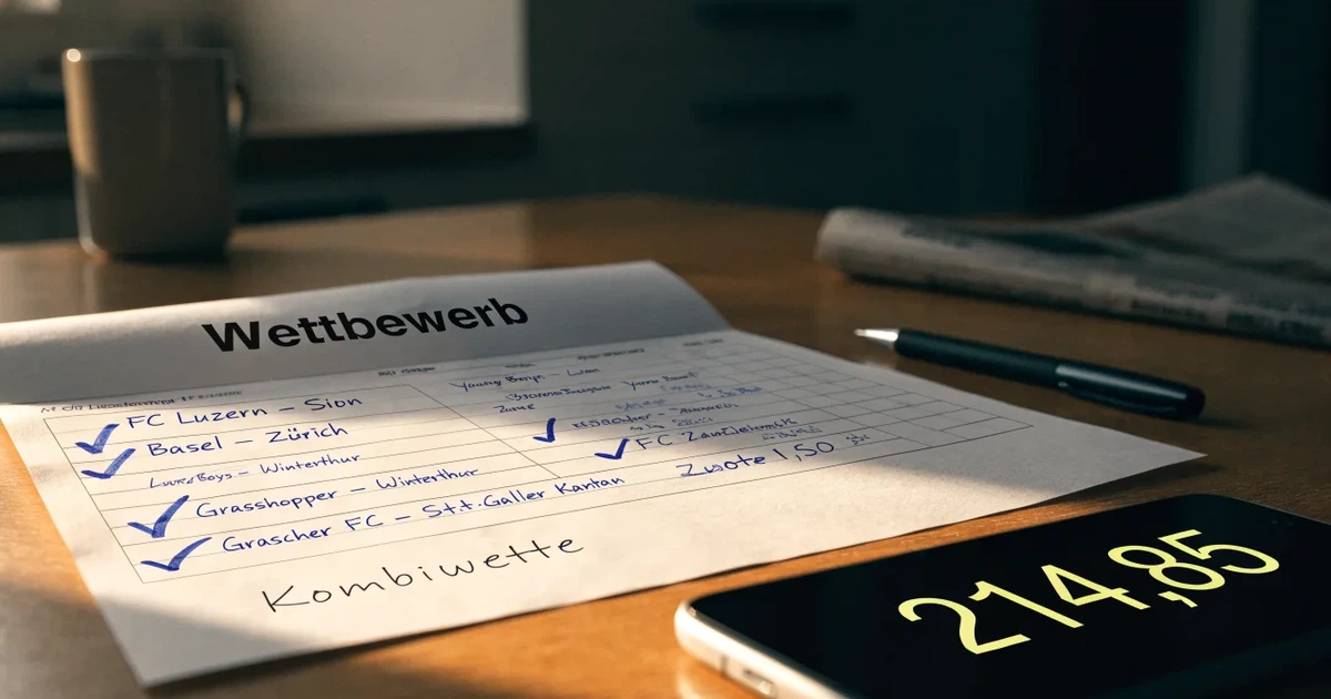 Ein Schachbrett mit mehreren Figuren mitten in einer Partie steht auf einem Holztisch, daneben liegt ein Stift.