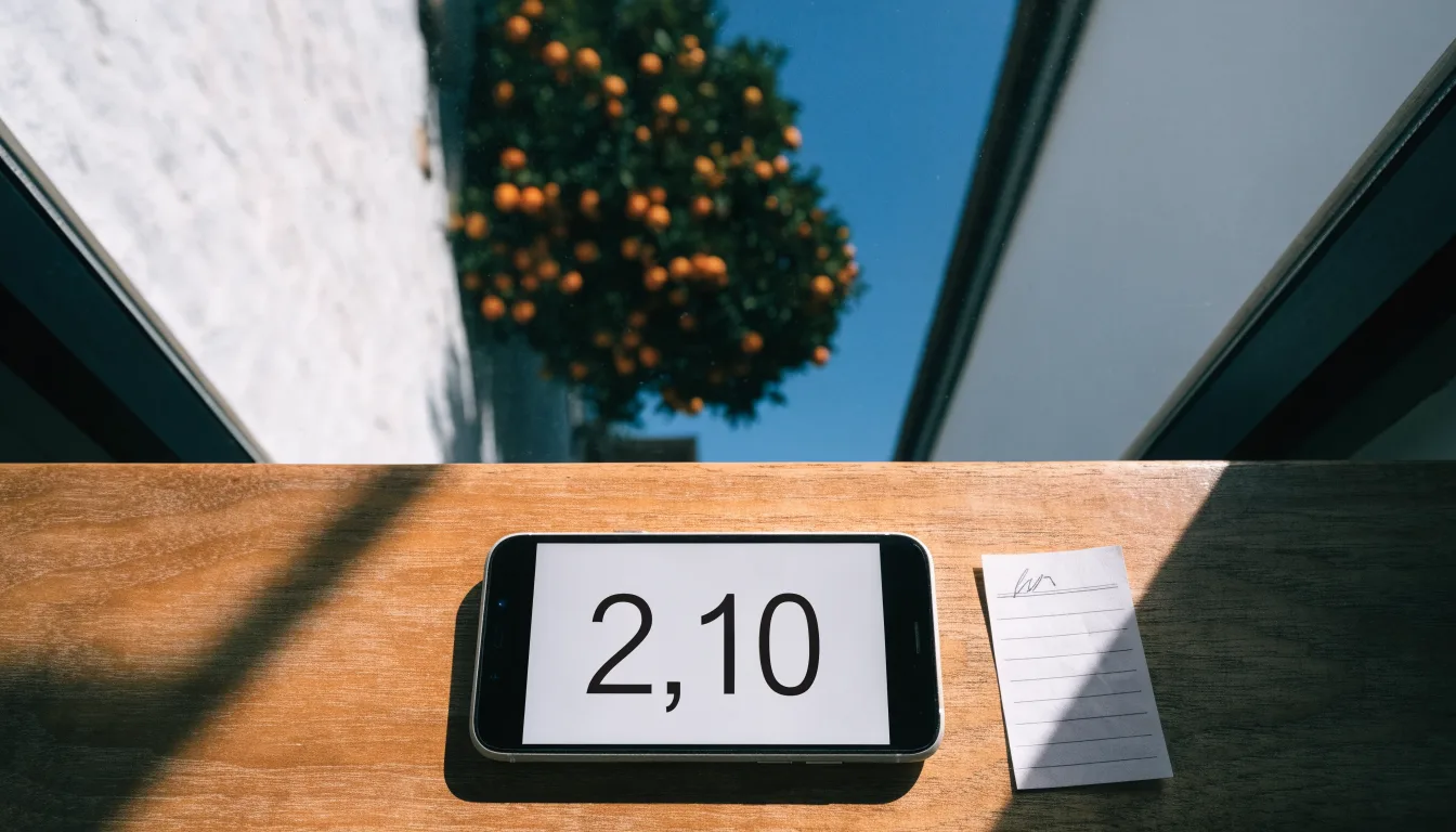 Ein Orangenbaum mit reifen Früchten wächst an einer weissen Mauer unter blauem Himmel.