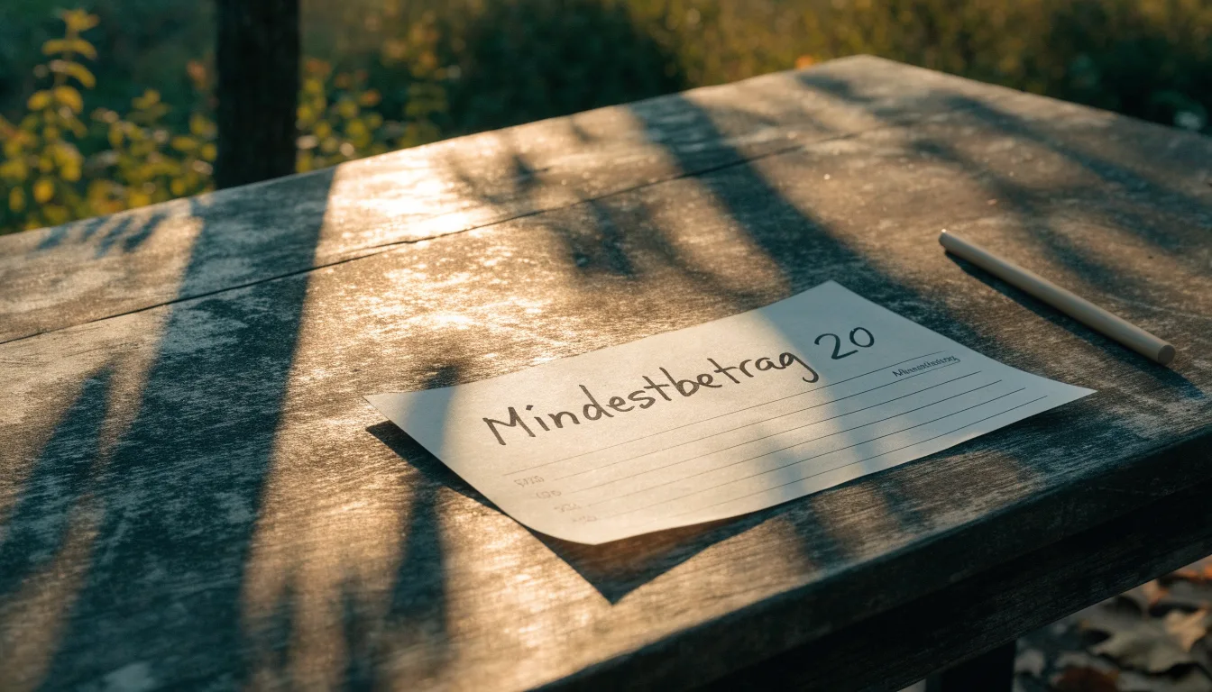 Eine Tischtennisplatte im Freien unter Bäumen, Herbstlaub liegt auf der Platte, das Licht fällt schräg durch die Äste