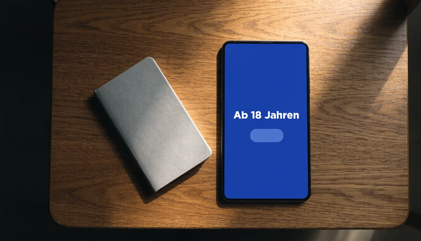 Ein Füllfederhalter liegt auf einer leeren Schreibunterlage aus Leder neben einer Messinglampe.